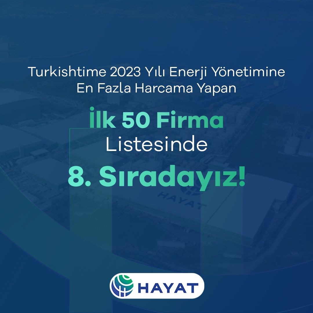 Hayat 'Enerji Yönetimine En Fazla Harcama Yapan İlk 50 Firma' listesinde